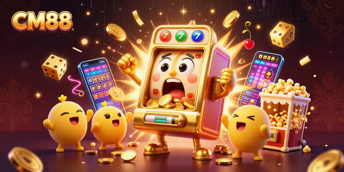 Spin and win big with CM88's vibrant slot machine celebration full of excitement!