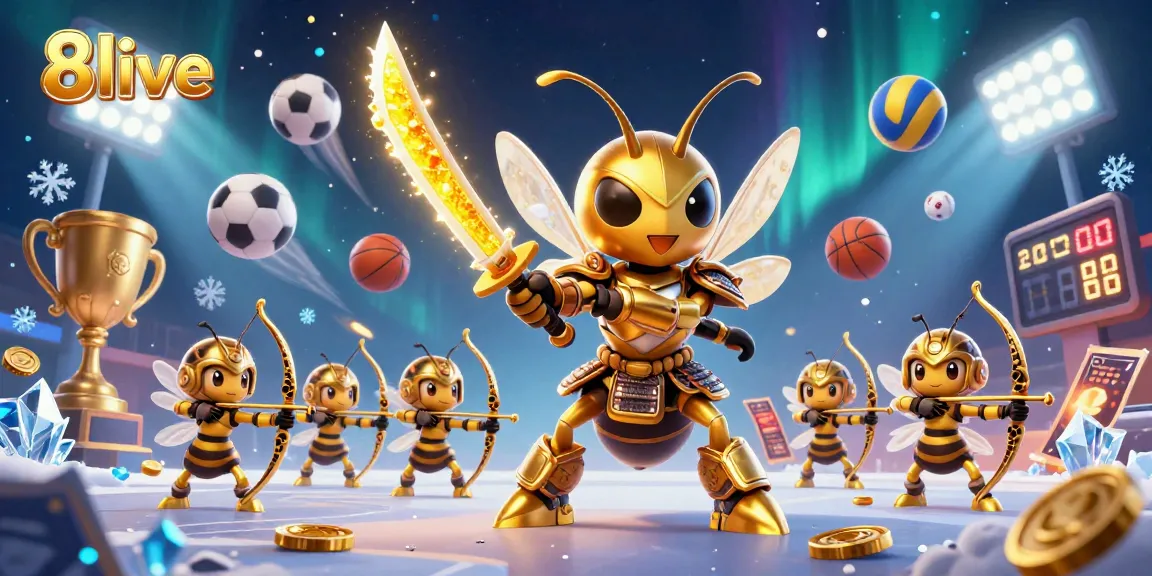 Experience thrilling gameplay with 8live as golden hornets battle in a vibrant casino adventure.