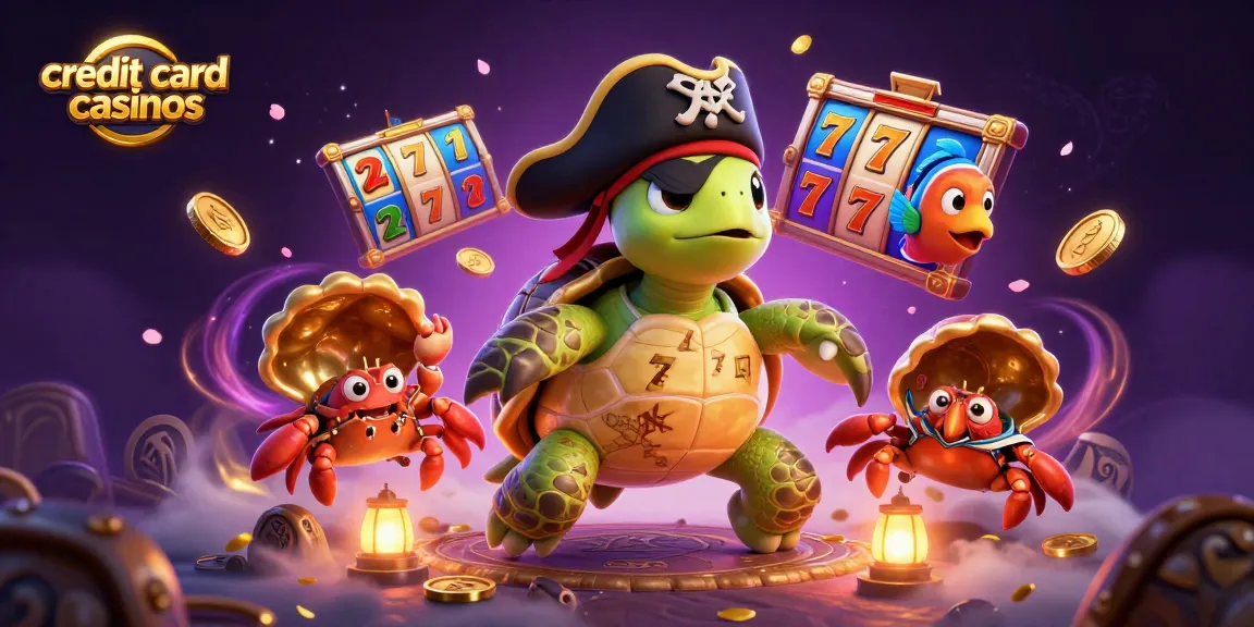 Experience thrilling gameplay at credit card casinos with vibrant slot reels and energetic characters.
