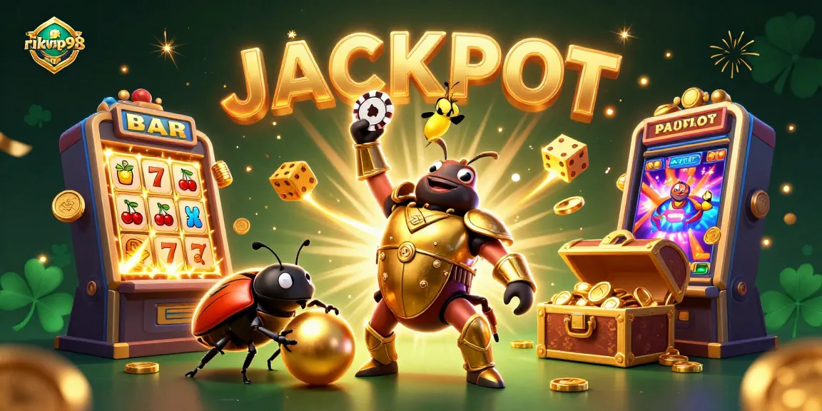 Experience thrilling winnings with rikvip98 in a vibrant 3D gaming scene filled with jackpot elements.