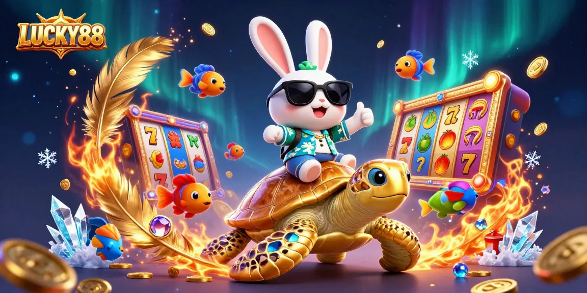 Spin the reels for a chance to win big with LUCKY88 slot game featuring vibrant characters and elements.