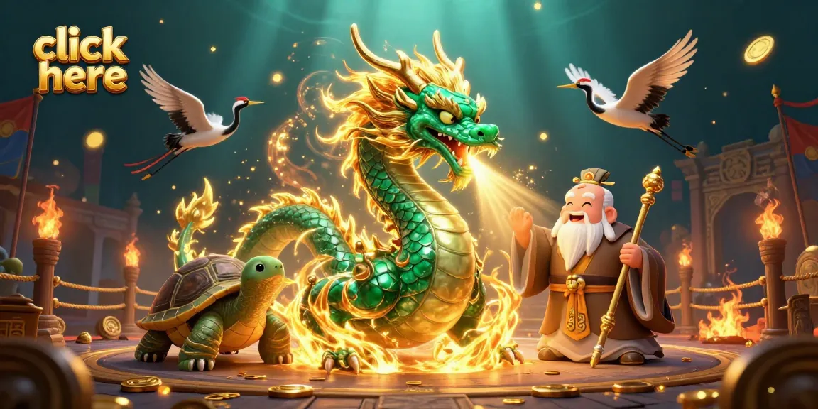 Click here to experience the excitement with a jade dragon and lucky cranes in an epic casino scene.