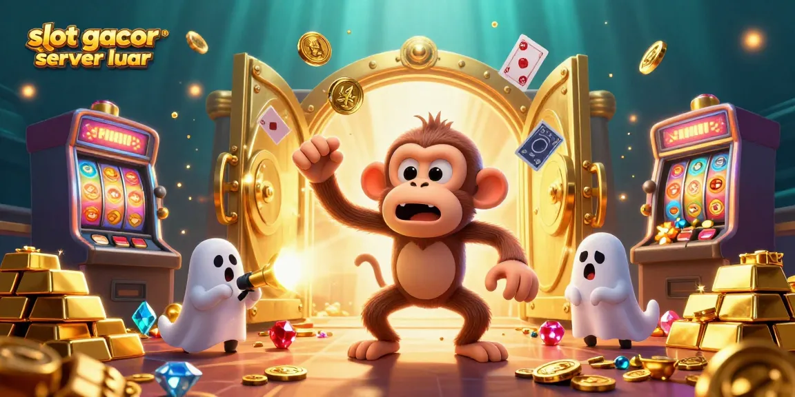Experience thrilling action at slot gacor hari ini server luar with a playful poltergeist monkey surrounded by casino treasures.