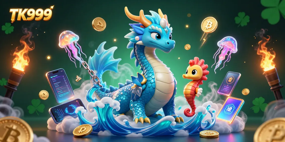 Experience thrilling gameplay with TK999 featuring a majestic water dragon and crypto elements