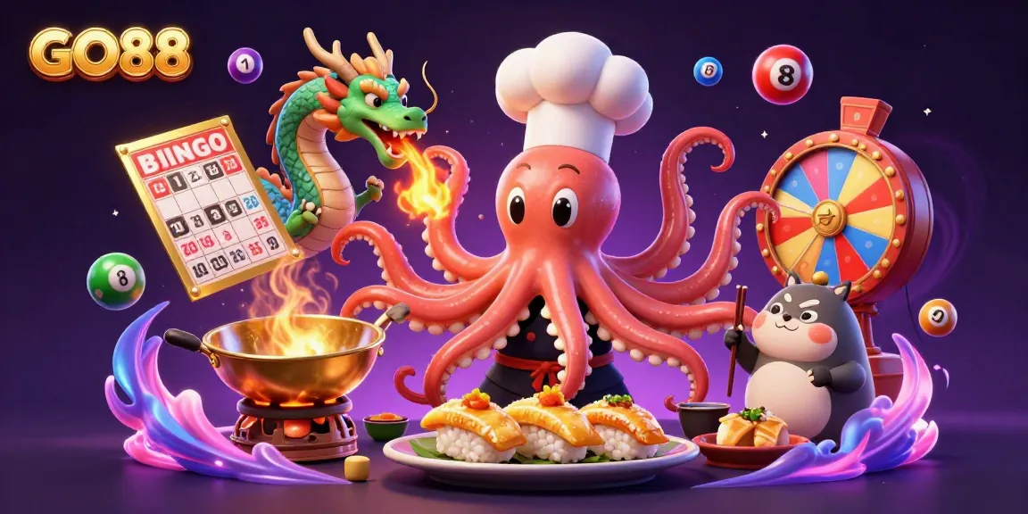 Experience thrilling gameplay at GO88 with vibrant lottery elements and engaging characters in casino action.