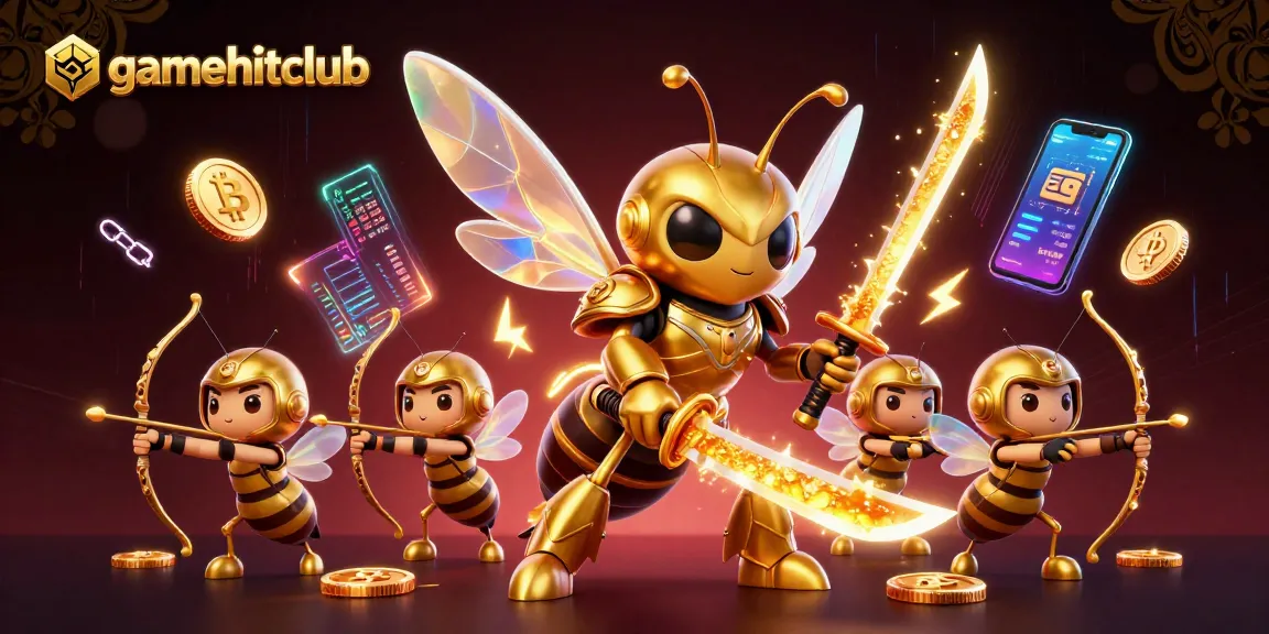 Engage in thrilling gameplay at gamehitclub with cartoon characters surrounded by crypto elements.