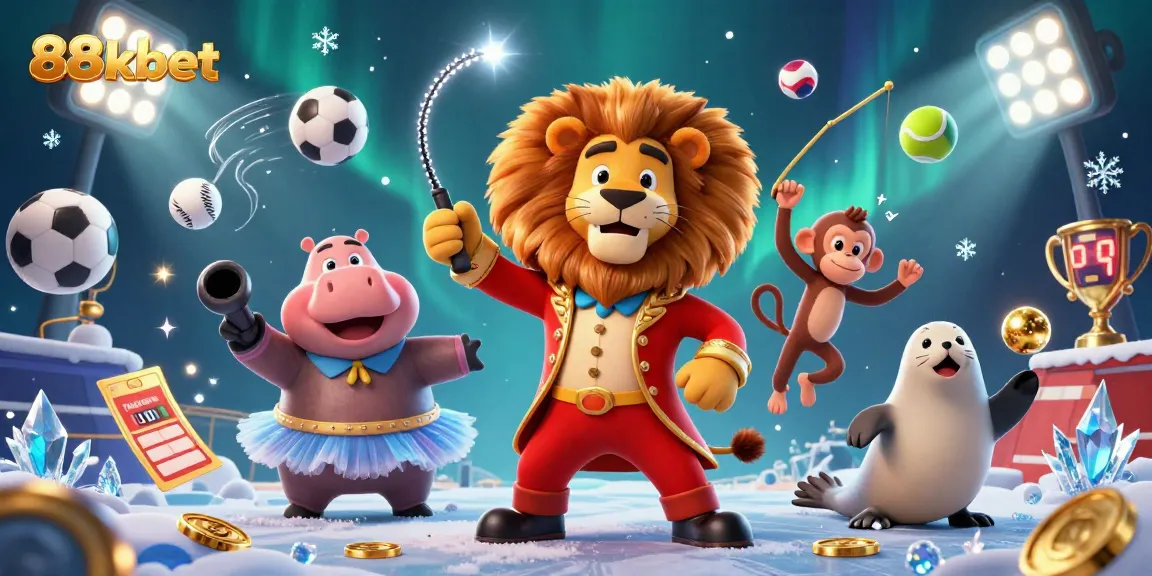 Experience thrilling games with 88kbet in a vibrant circus-themed betting scene.