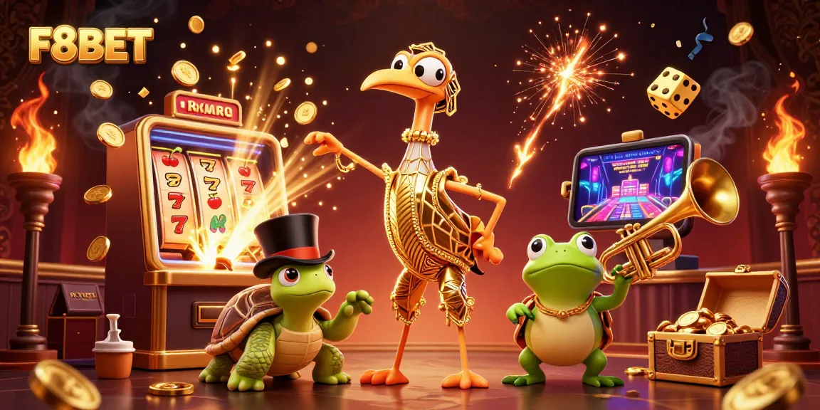 Experience the excitement of F8BET with a vibrant collection of casino characters and dynamic elements.