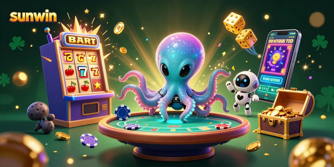 Experience thrilling gameplay and excitement with sunwin's dynamic casino scene featuring an alien octopus and rewards.